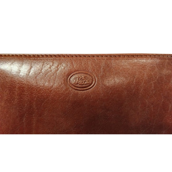 the bridge Reißverschlussbörse Rindleder braun